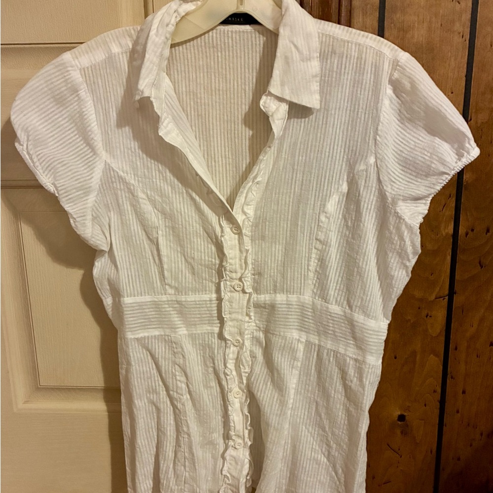 The Limited White Striped Button-Down Shirt